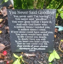 Personalised Goodbye memorial