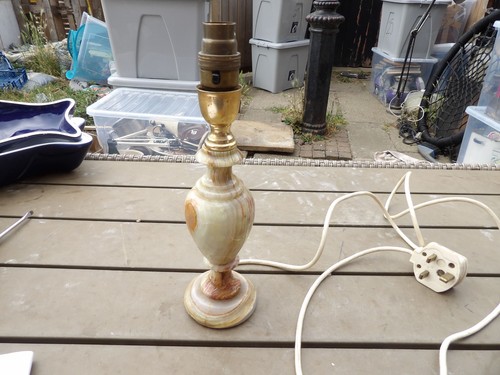 Vintage green onyx table lamp - vintage,