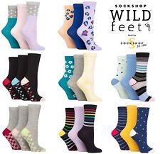Women's Patterned Socks Striped and Plain, Bamboo, 3 Pair Pack SOCKSHOP Wildfeet
