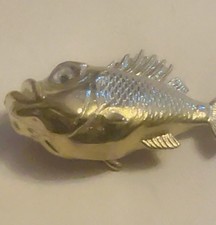 Miniature brass piranha fish