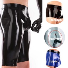 Men Sexy Wet Latex Shorts