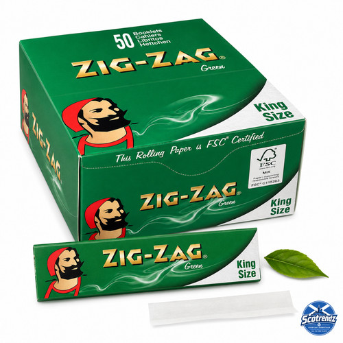 Zig zag green rolling paper - zig,