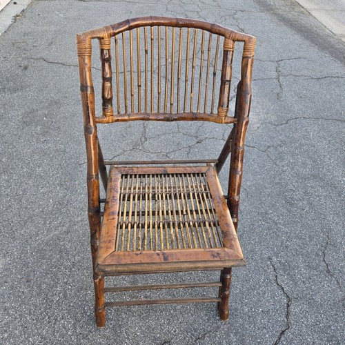 Vtg folding chair brown - chair,