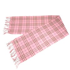 Burberry Scarf Pink Nova Check 100% Cashmere Authentic 