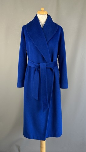Hobbs blue 100 wool belted - blue,