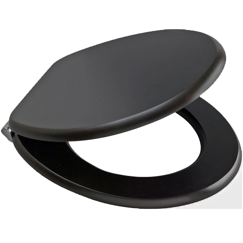 Black wooden toilet - 18", seat