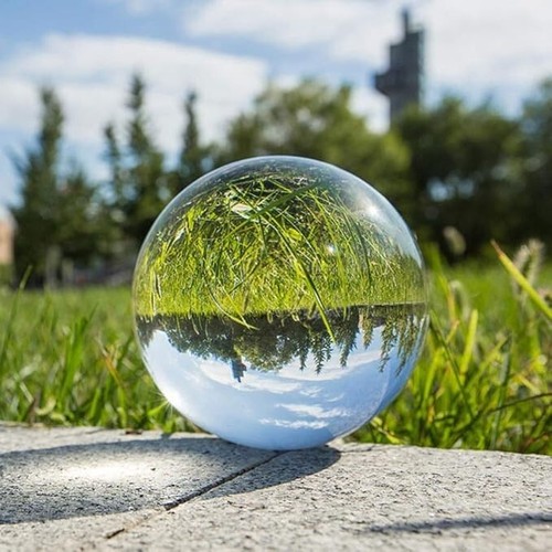 Clear crystal ball glass lens - crystal,