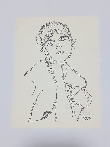Gustav klimt drawing paper - drawing,