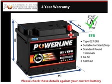 EFB Car Battery fits NISSAN
