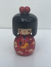  KOKESHI BLACK HAIR JAPANESE  LITTLE GIRL DOLL WEARING KIMONO 