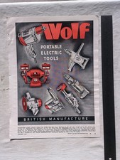 Wolf Portable Electric Power Tools Advertisement from a Magazine Drill Grinder