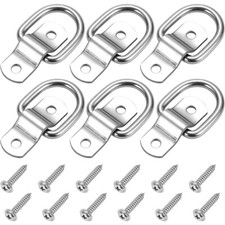 6x Tie Down Lashing D Rings for Truck Van Fixed Anchor Trailer Hooks Heavy Duty