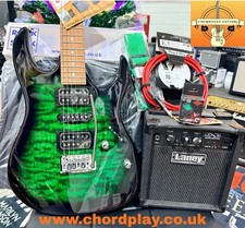 🎁 ELECTRIC GUITAR STARTER PACK 🎁 Ibanez Gio GRX70QAEB ~Laney Amp, Bag, Tuner!