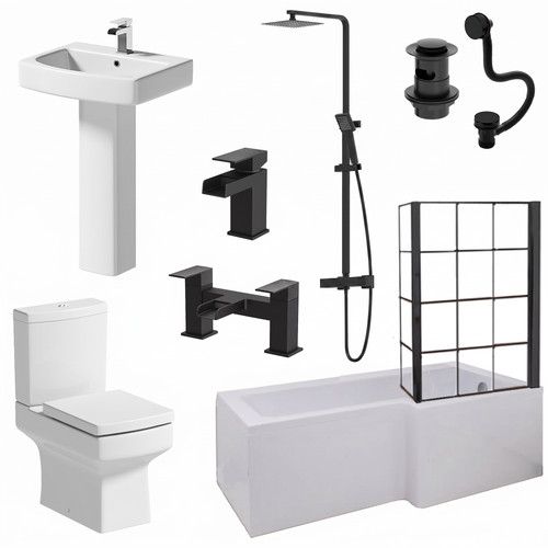 Complete bathroom suite - bathroom, black