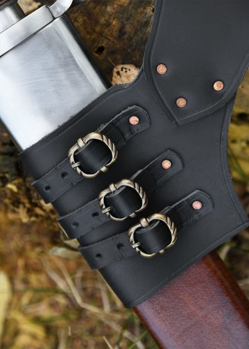 Black leather adjustable sword - adjustable,