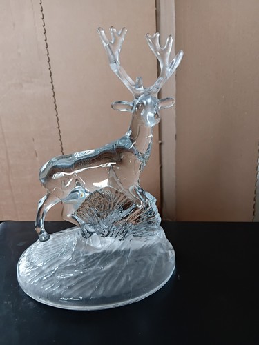 Glass stag ornament - glass,