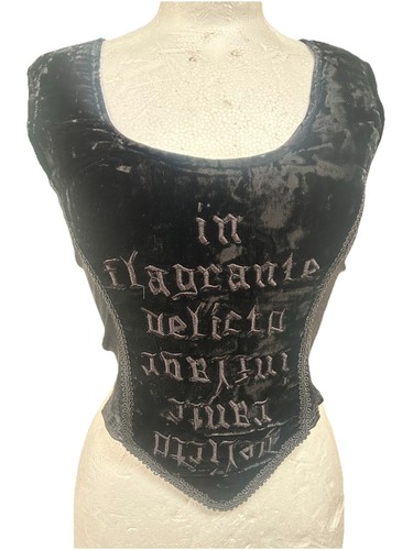 Raven vintage velvet corset - vintage,