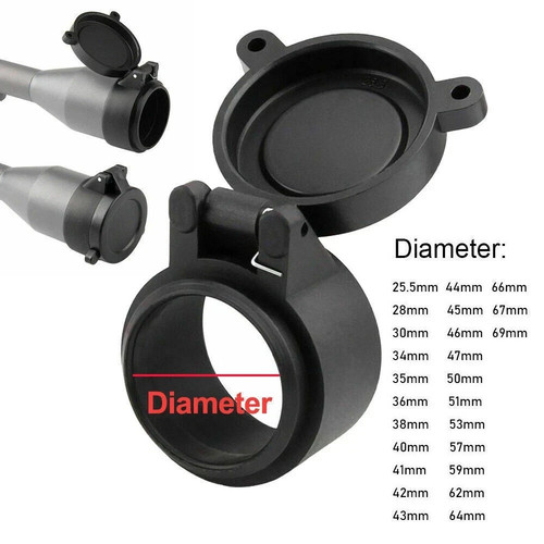 Rifle scope lens cover flip - lens, up