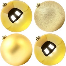 Extra Large Christmas Baubles, Giant Big Huge Xmas(15cm/150mm, 4 Packs, Gold)