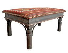Large Vintage Kilim Ottoman