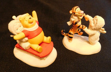 Snowbabies Sledding with Pooh and Dancing with Tigger Disney Dept 56 No Box