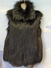 NEW? Sisley XL Black Real Look Fur Vest