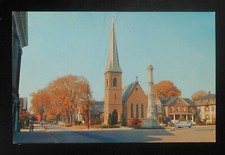 1950s St. Andrews Episcopal Church Walnut Street Old Cars Walden NY Postcard