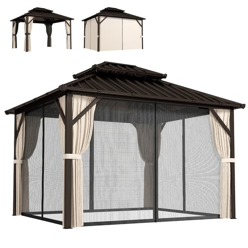 Outsunny 3x3m hardtop gazebo - 3x3m,