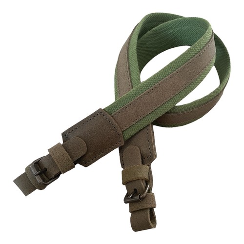 Green canvas leather wide - green,