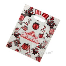 Santa Christmas White Plastic Carrier Bags Xmas Claus Toy Gift Shop Stall Retail