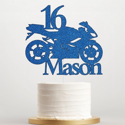 Personalised cake topper - personalised, biker