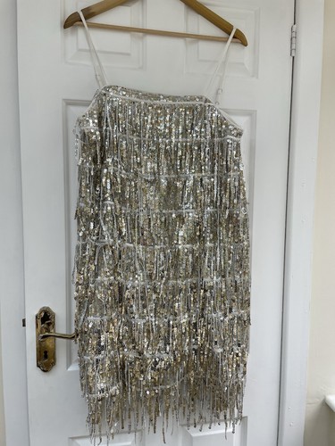 Silver sequin flapper - m&s,