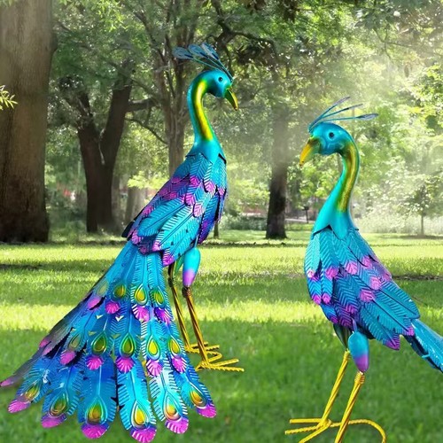 Peacock statue garden decor - statue,