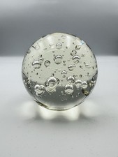Large Vintage Control Bubble Art Glass Paperweight