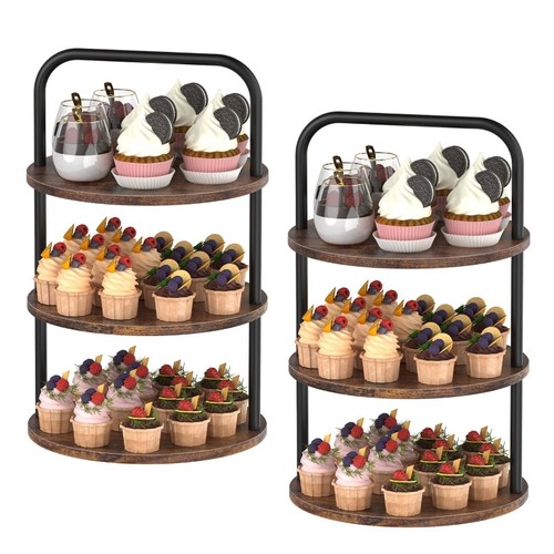 2pcs tier wooden - 2pcs,