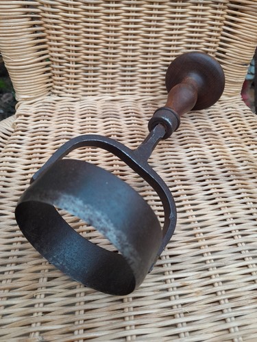 Antique iron leather cutter - leather,