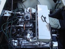 Triumph Stag Air Filter Box Cover POLISHED stainless steel Leaping Stag logo