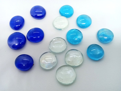Mixed decorative glass pebbles - glass,
