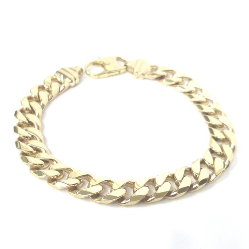 9ct gold curb - gold, men's