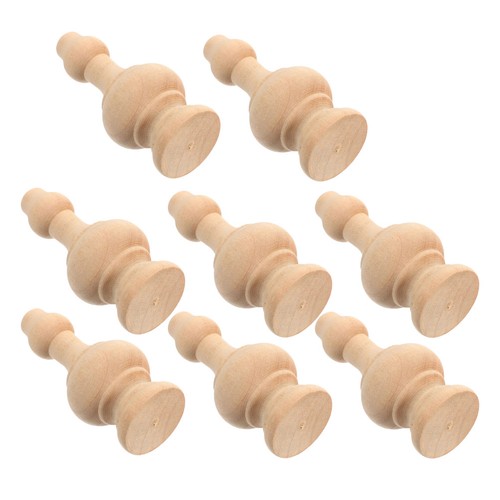 8pcs natural wood finials - 8pcs, for