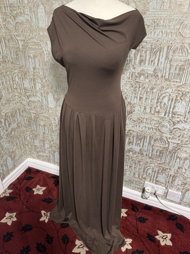 Brown asymmetric cowl neck - asymmetric,