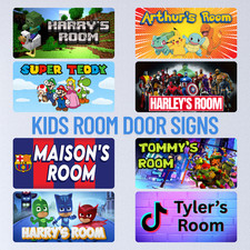 Kids Room Name Plaque Boys Bedroom Door Sign Personalised Any Name Characters G