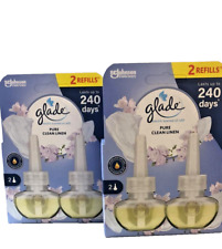 Glade air freshener Plug In Refills Clean Linen Twin Pk X2 =4 Refills RM tracked