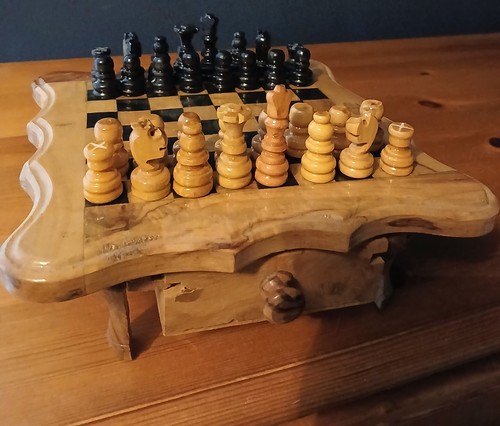 Vintage handmade wooden - , chess