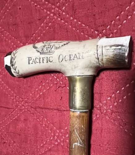 Vintage bamboo walking stick - bamboo,