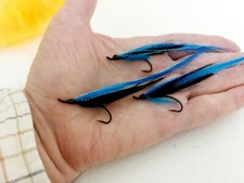 3 x Midnight Blue Sunray Shadow size 8 singles SALMON fishing  flies Ref.0046