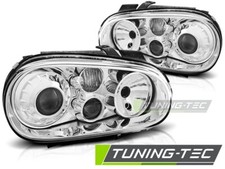 FARI ANTERIORI CROMO PER VW GOLF 4 97-03 R32 LOOK FANALI NEW HEADLIGHTS