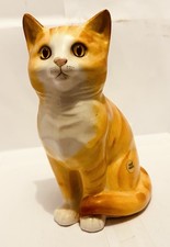 Staffordshire Just Cats & Friends Ginger White Tabby Cat Orange eyes. 