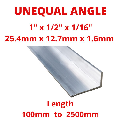 Unequal angle aluminium 4mm - aluminium, 25.4mm