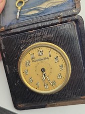 Swiss Travel Clock Fliegerführer Afrika Luftflotte Luftwaffe Key Wind Mechanical